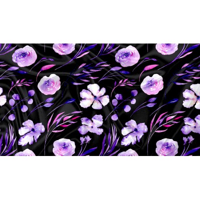 Minky Motif Floral Violet - IMPRIMÉ AU QUÉBEC À NOTRE ATELIER